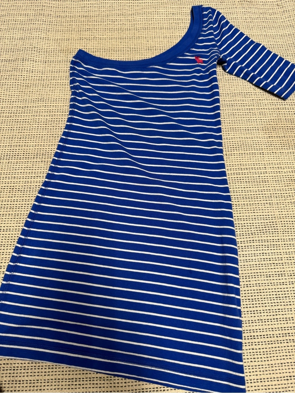 3/$20🍁SALE! Abercrombie & Fitch blue striped one shoulder bodycon mini dress